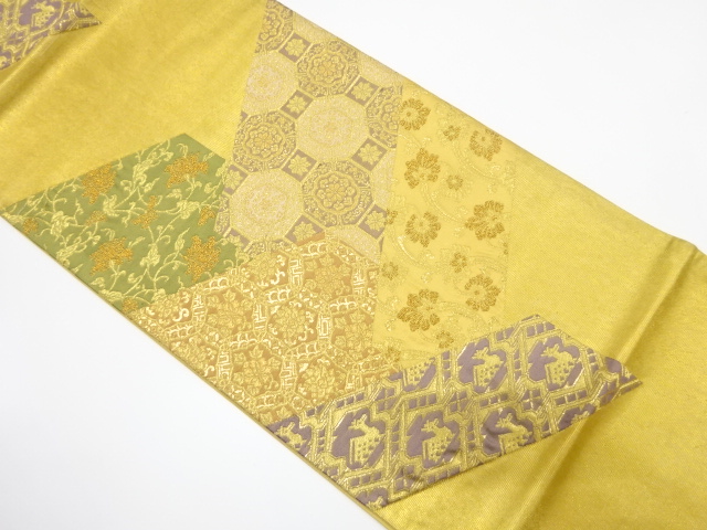 アンティーク　切りばめ風　名物裂織り出し袋帯（材料）